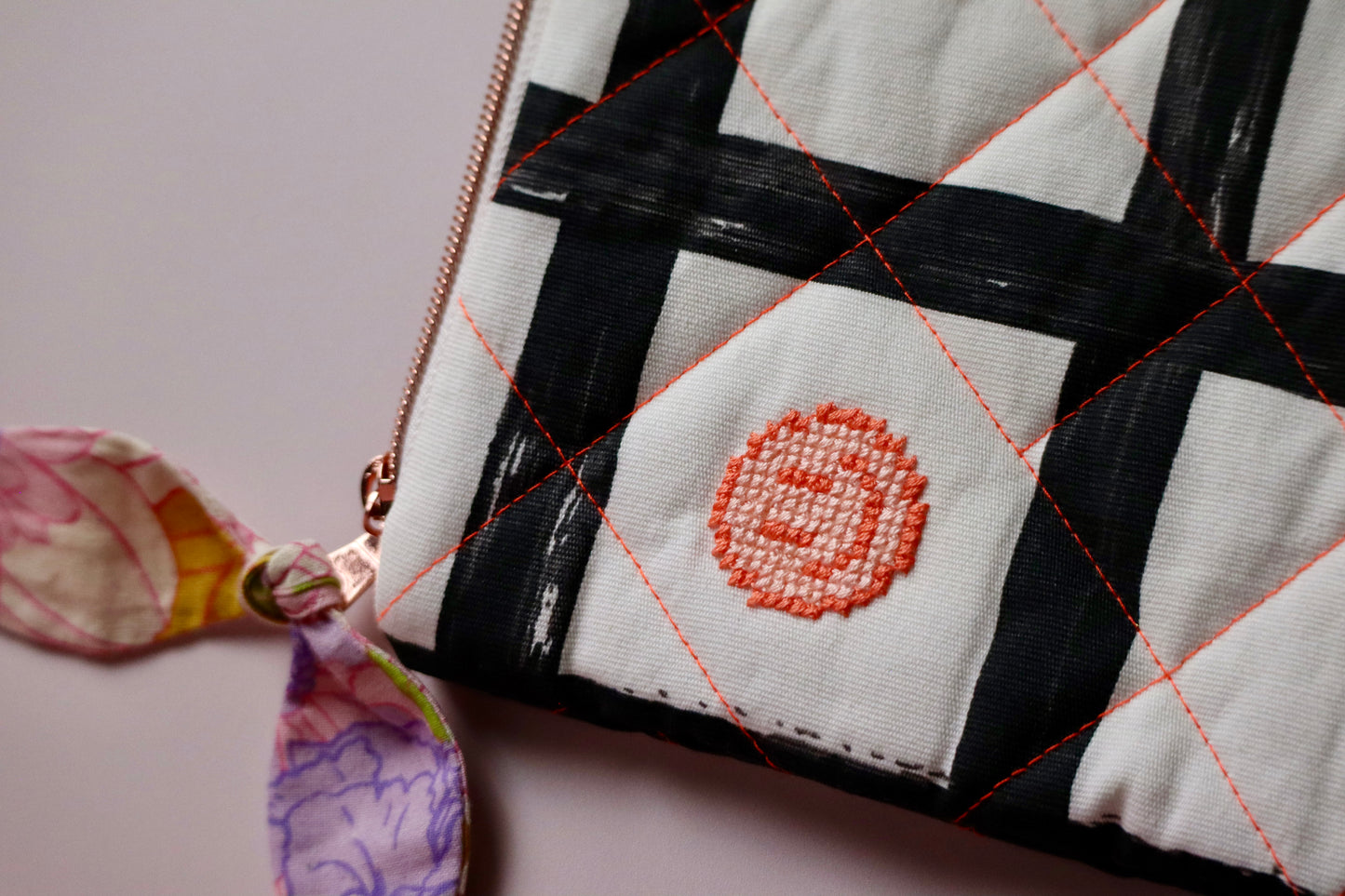 Pochette Smiley brodée